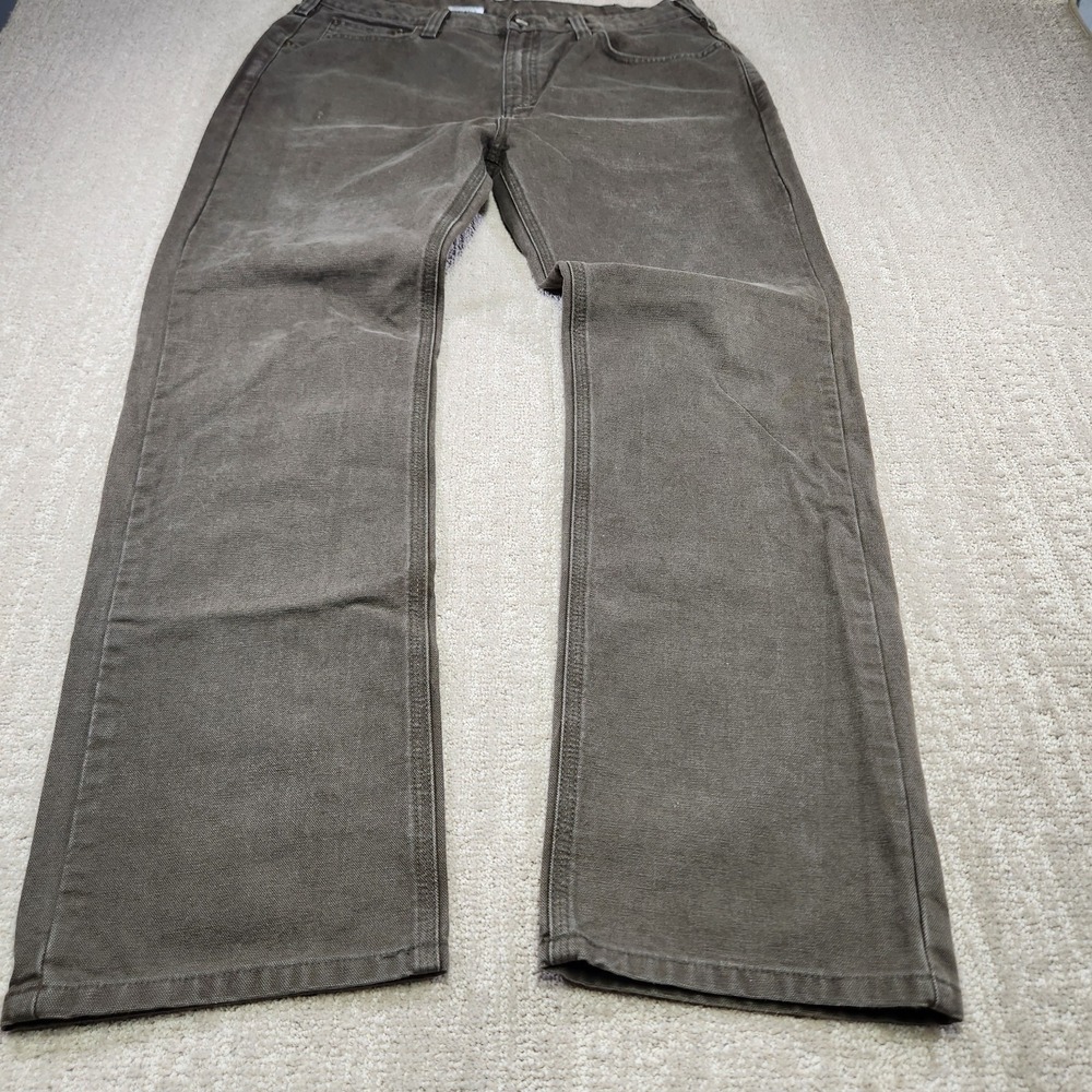 Carhartt Pants Men 36x32 Brown Coffee Weathered Duck Canvas Relaxed Fit